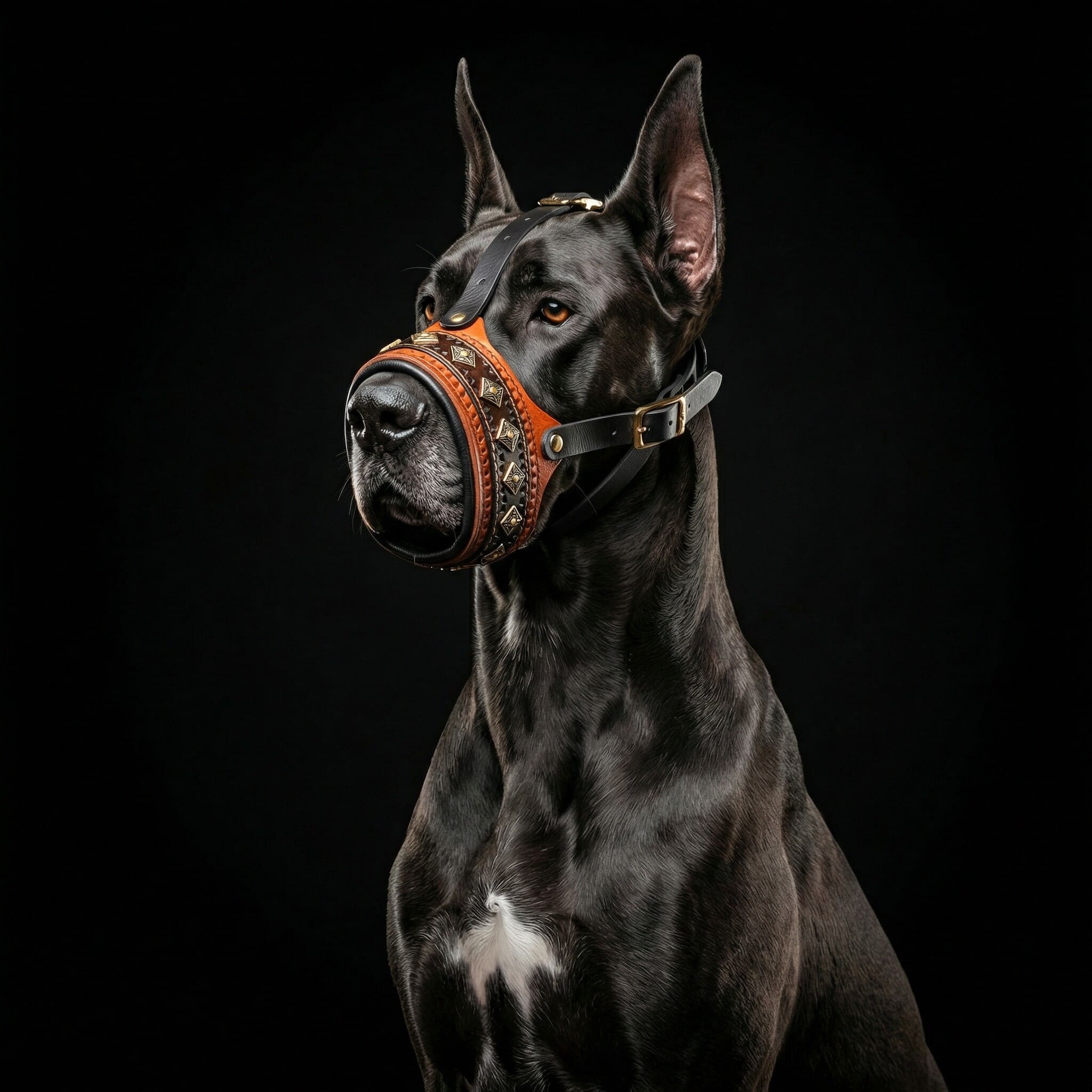 The "Balteus" leather muzzle BROWN-1